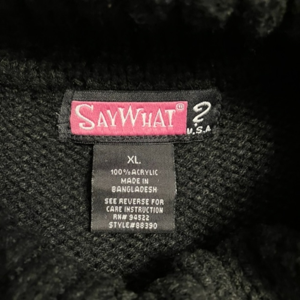 Short Sleeve Black Cable Knit Sweater Dress - Size XL - Picture 5 of 6